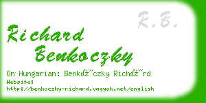 richard benkoczky business card